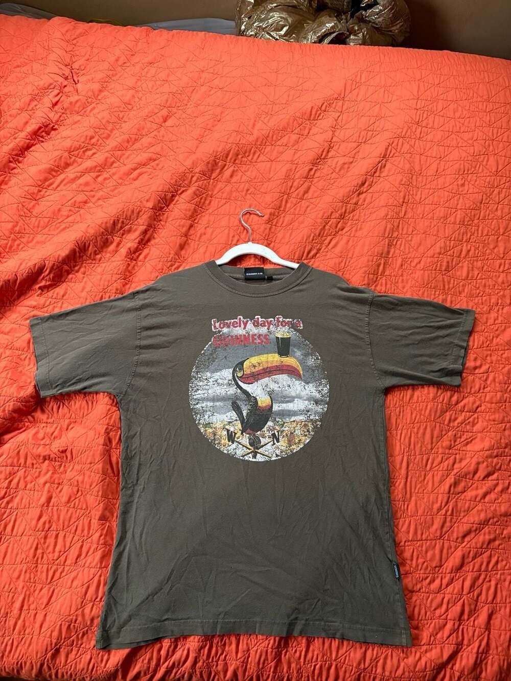 Vintage Guinness Toucan 'Lovely Day for a Guinness' Graphic T-Shirt Size L